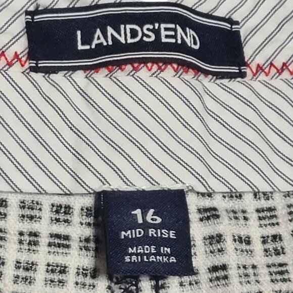 Lands' End Black and White Window -Pane Check Shorts Size 16 - Picture 5 of 9